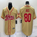 Nike San Francisco 49ers #80 Jerry Rice yellow baseball jerseys Joint name-BD