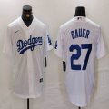 Nike Los Angeles Dodgers #27 Trevor Bauer white MLB baseball Jersey