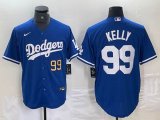 Los Angeles Dodgers #99 Kelly Nike blue majestic baseball Jersey-BD