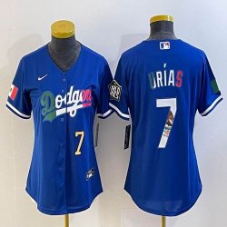 Youth 2023 World Cup Mexico #7 Julio Urias blue majestic baseball jerseys 005