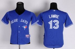 Toronto Blue Jays #13 Brett Lawrie MLB Kid Jerseys Blue