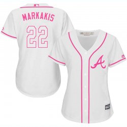 2017 Women Atlanta Braves #22 Nick Markakis white majestic mlb jersey