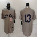 Nike New York Yankees #13 gray majestic baseball Jersey-BD 01