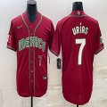 2023 World Cup Mexico #7 Julio Urias red blank majestic baseball jerseys 32