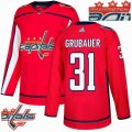 Custom Adidas Washington Capitals #31 Grubauer red hockey Champion version