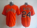 San Francisco Giants 24# Willie Mays Orange Jerseys MLB