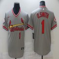 Nike St.Louis Cardinals #1 Ozzie Smith Gray majestic MLB Jerseys-BD