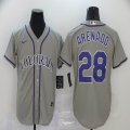 Nike Colorado Rockies #28 Nolan Arenado gray majestic baseball jerseys