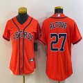 Women Nike Houston Astros #27 Jose Altuve orange majestic baseball jerseys 01