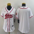 Women Nike San Francisco 49ers blank white baseball jerseys Joint name-BD