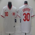 Nike Cincinnati Reds #30 Ken Griffey Jr white majestic MLB baseball Jerseys