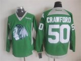 2015 Reebok Chicago Blackhawks Corey Crawford #50 green Ice Hockey Jersey