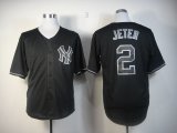 MLB New York Yankees 2 jeter Black Fashion Jerseys Black Fashion Jerseys