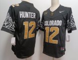 Retro Brand Colorado 12 Travis Hunter black college football jerseys-XST