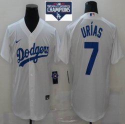 Nike Los Angeles Dodgers #7 Julio Urias white majestic baseball jersey-BD