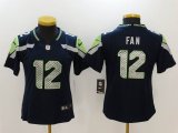 Women Seattle Seahawks #12 Fan Nike blue Color Rush Limited Jersey