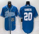 Nike Detroit Lions #20 Barry Sanders blue baseball Joint name -BD 01