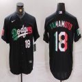 Nike Los Angeles Dodgers #18 Yoshinobu Yamamoto black fashion MLB baseball Jersey-BD