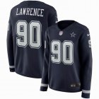 Women Nike Dallas Cowboys #90 DeMarcus Lawrence blue Color Rush Limited Jersey long sleeves