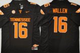 Tennessee Volunteers Black #16 Wallen black College NCAA Jersey -PNS