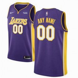 Custom Nike Los Angeles Lakers purple basketball jersey