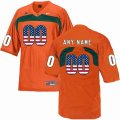 Custom Miami Hurricanes orange college football jersey