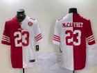 Nike San Francisco 49ers #23 Christian McCaffrey red white splits Color Rush Limited Jersey 01