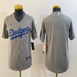 Youth Los Angeles Dodgers blank gray nike majestic baseball Jersey