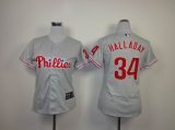 Philadelphia Phillies 34 Halladay gray women mlb jersey