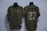 Florida Marlins #27 Mike Stanton Green Salute to Service Stitched MLB Jersey