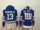 New York Giants #13 Odell Beckham Jr blue nfl Hooded Sweatshirt