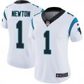 Women Nike Panthers #1 Cam Newton white Color Rush Limited Jersey