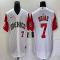 2023 World Cup Mexico #7 Julio Urias white red majestic baseball jerseys 38