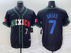 2023 World Cup Mexico #7 Julio Urias black majestic baseball jerseys 87