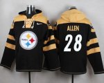 Custom Pittsburgh Steelers #28 Allen black yellow nfl Hooded Sweatshirt