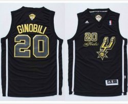 San Antonio Spurs #20 Manu Ginobili Black NBA Jerseys Final logo