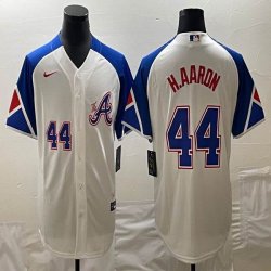 Nike Anaheim Angels #44 Hank Aaron white blue majestic baseball city version 03