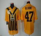 Pittsburgh Steelers #47 Mel Blount yellow black Throwback NFL Jersey