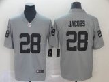 Oakland Raiders #28 Josh Jacobs Nike gray Color Rush Limited Jersey Reverse version