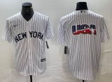 New York Yankees blank Nike white majestic baseball Jersey Joint name big logo -BD