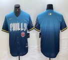 Nike Philadelphia Phillies blank blue majestic baseball jerseys city version 01