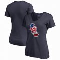 Los Angeles Rams NFL Pro Line by Fanatics Branded Women's Banner State V-Neck T-Shirt â€“ Navy