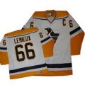 NHL Pittsburgh Penguins #66 M.Lemieux White Throwback Jersey