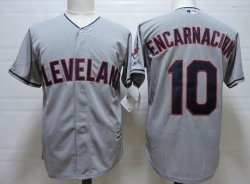 Cleveland Indians #10 Edwin Encarnacion gray majestic baseball jerseys