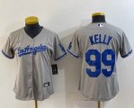 Women Los Angeles Dodgers #99 Kelly Nike gray majestic baseball Jersey-BD 05