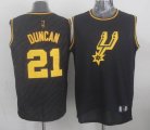 San Antonio Spurs #21 Tim Duncan Black Precious Metals Fashion Stitched NBA Jersey