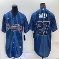 Nike Atlanta Braves #27 Austin Riley blue throwback majestic baseball Jerseys