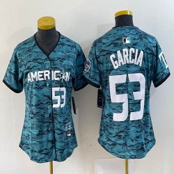 Women American League Texas Rangers #53 Adolis Garcia Nike Teal 2023 MLB All-Star Game Limited Player Jersey