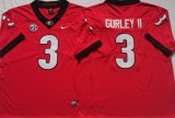 Georgia Bulldogs #3 Todd Gurley II Red College Football Limited Jerseys -PNS