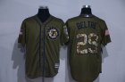 Texas Rangers #29 Adrian Beltre Green Salute to Service Stitched MLB Jersey